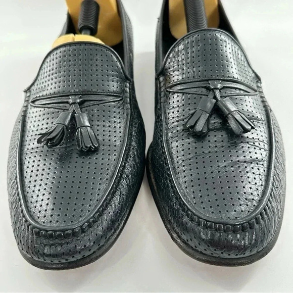 Bally mens dress shoes 12 black leather tassel penny loafers vintage 89s 90s main image 12